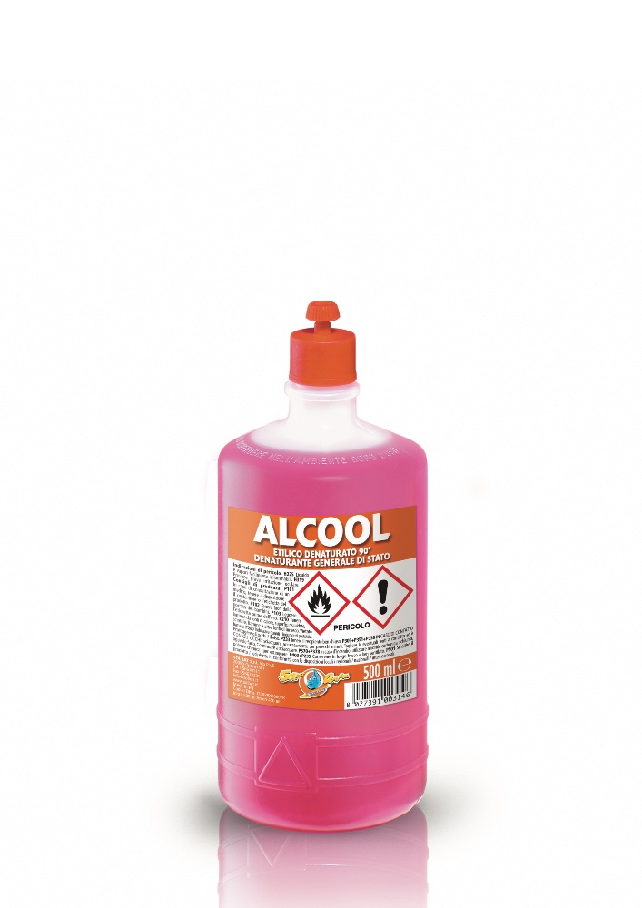 Alcol Etilico Denaturato rosa 90° gradi flacone da 1 litro - alcool